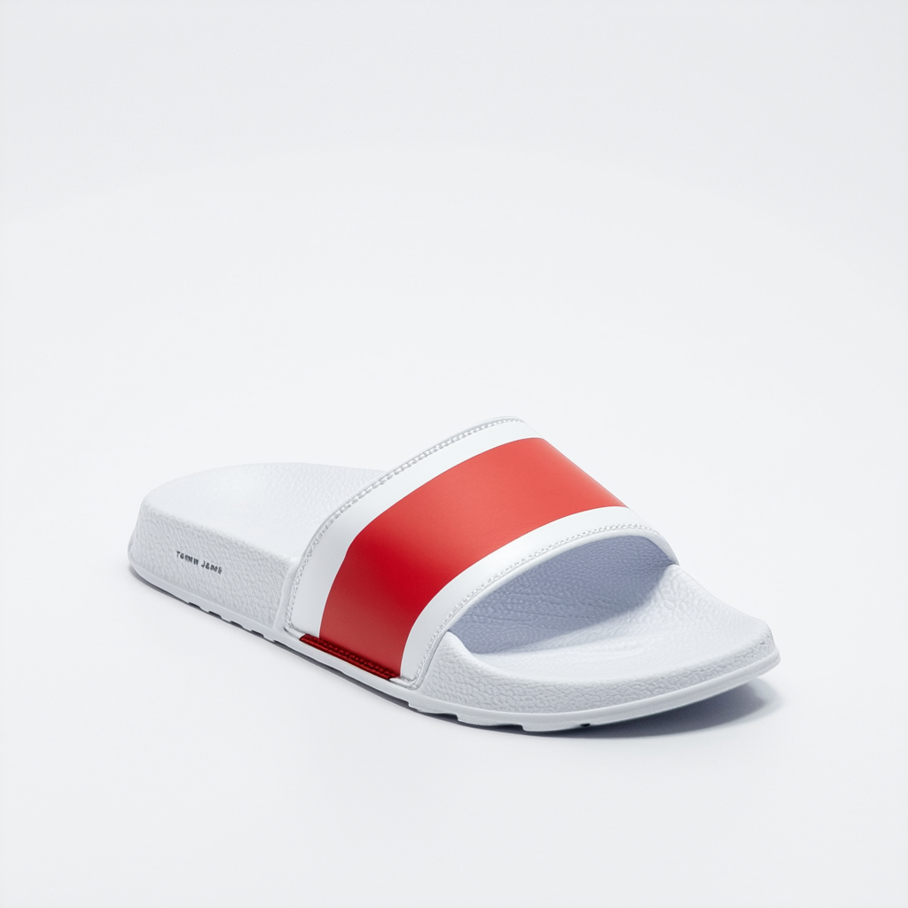 Tommy Jeans Flag Pool Mens Slide Sandals in White
