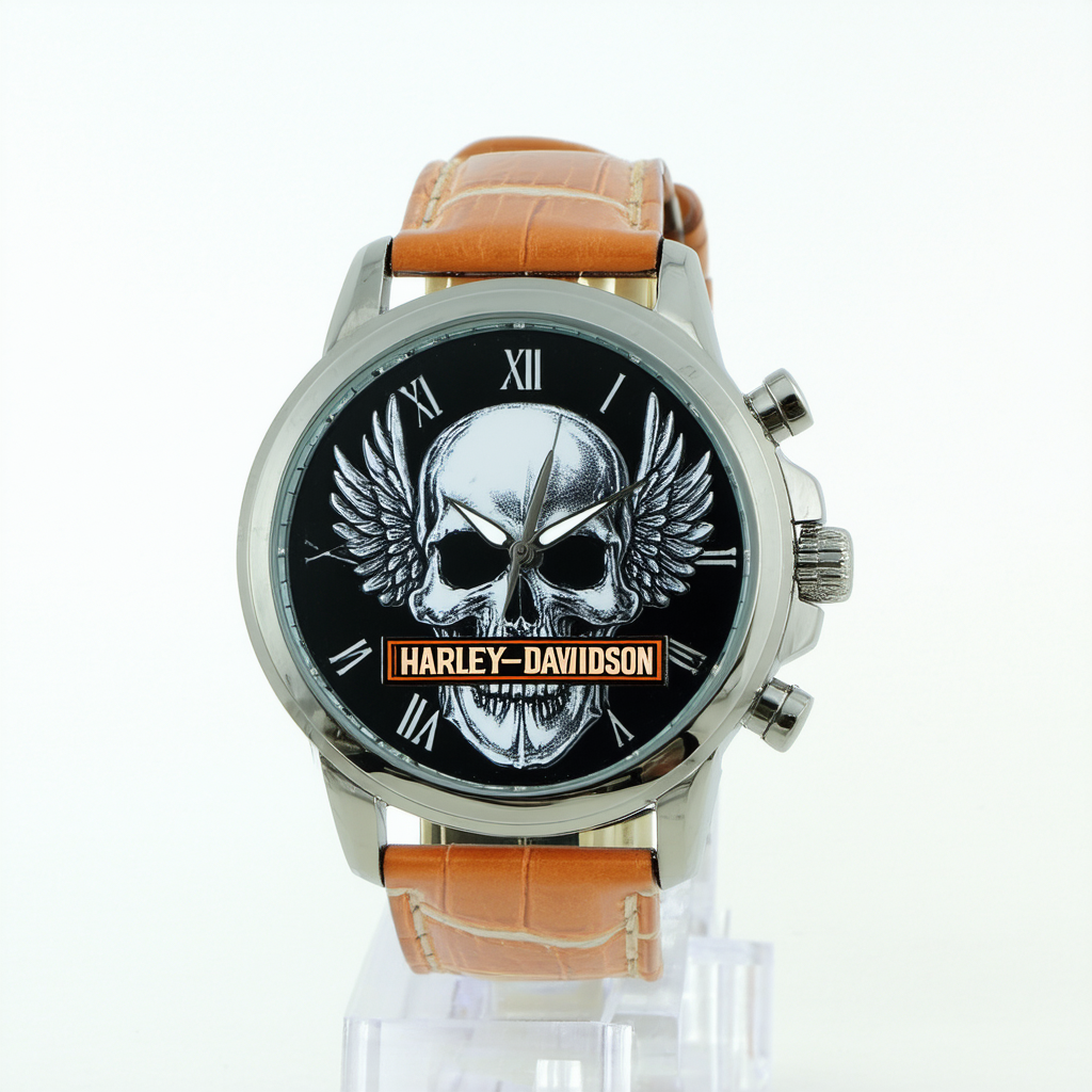 Harley-Davidson Men's Bulova Winged Skull Wrist Watch 78A109