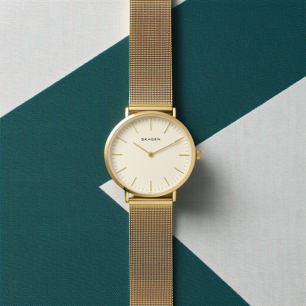 Skagen Steel Mesh Gold-Tone Dial Women's Watch #821XSGG1