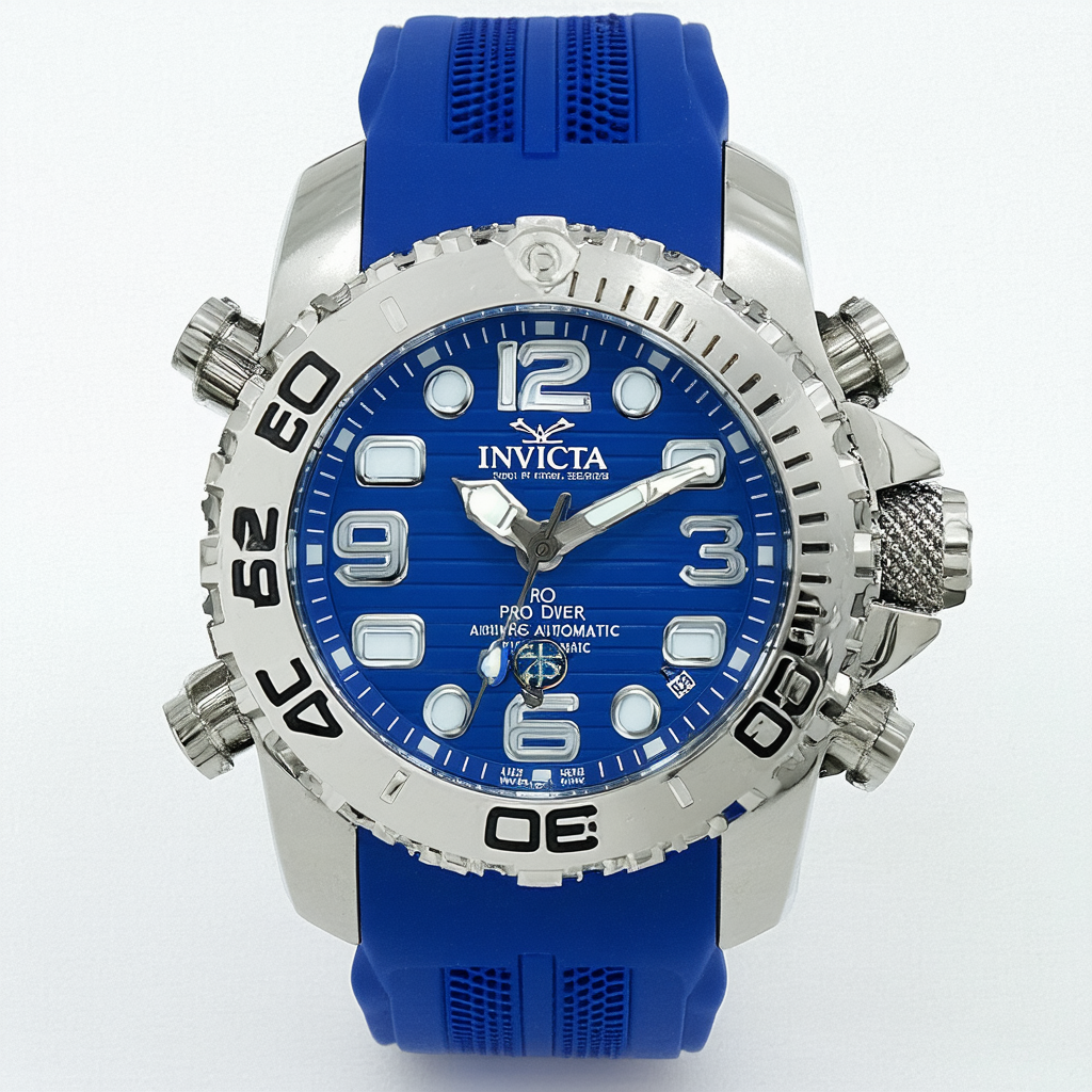 Invicta Men's Pro Diver Automatic-self-Wind Watch with Silicone Strap, Blue, 19 (Model: 23682)