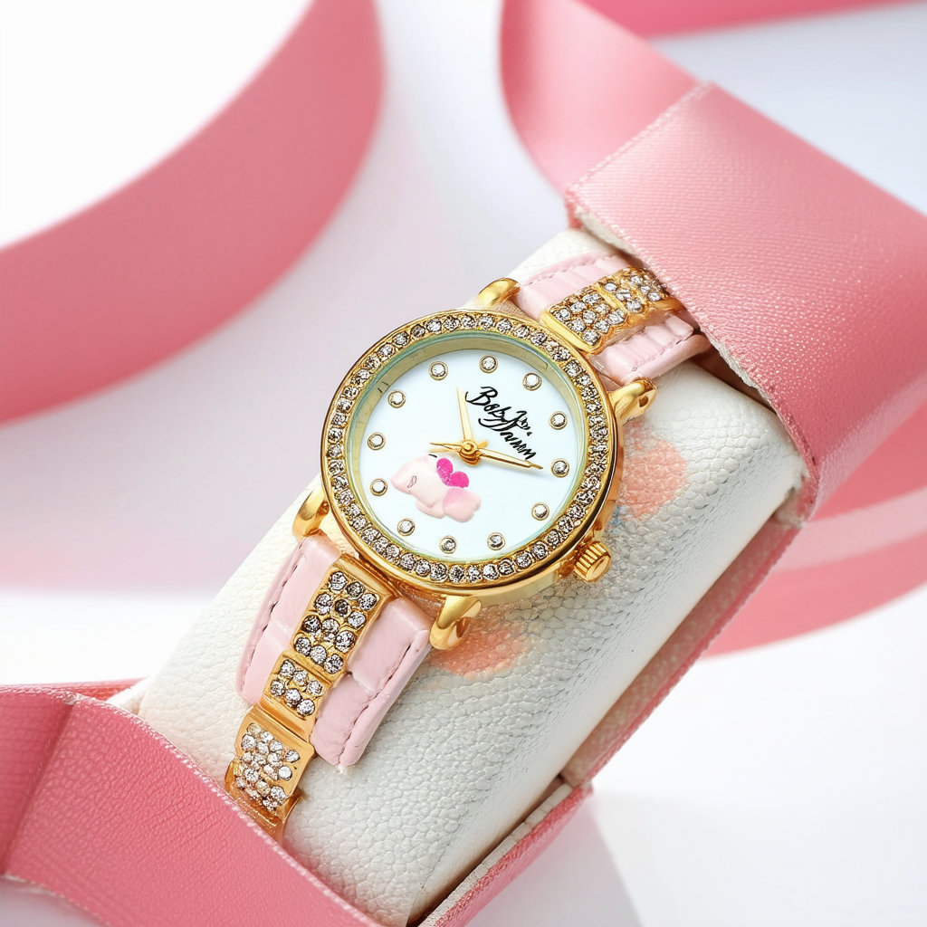 Betsey Johnson Gold Crystal Bezel White Dial French Bulldog Watch