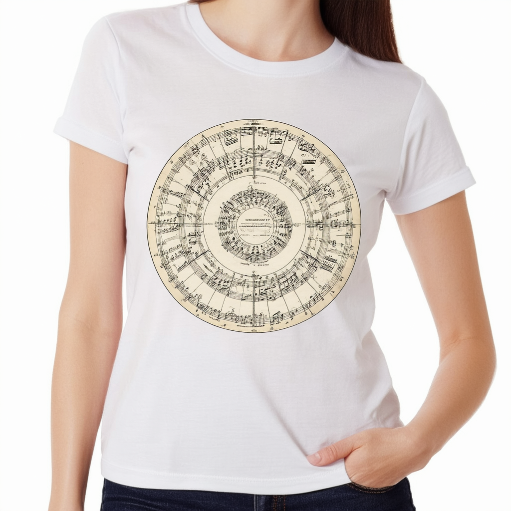 CafePress Pearl Circle of Fifths Women's Light Crew Neck Tee