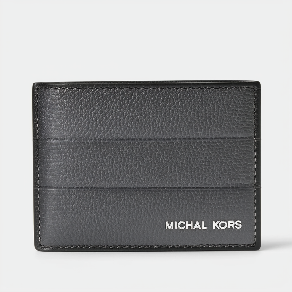 Michael Kors Mens Jet Set Bi Fold Leather Wallet - Grey Multi