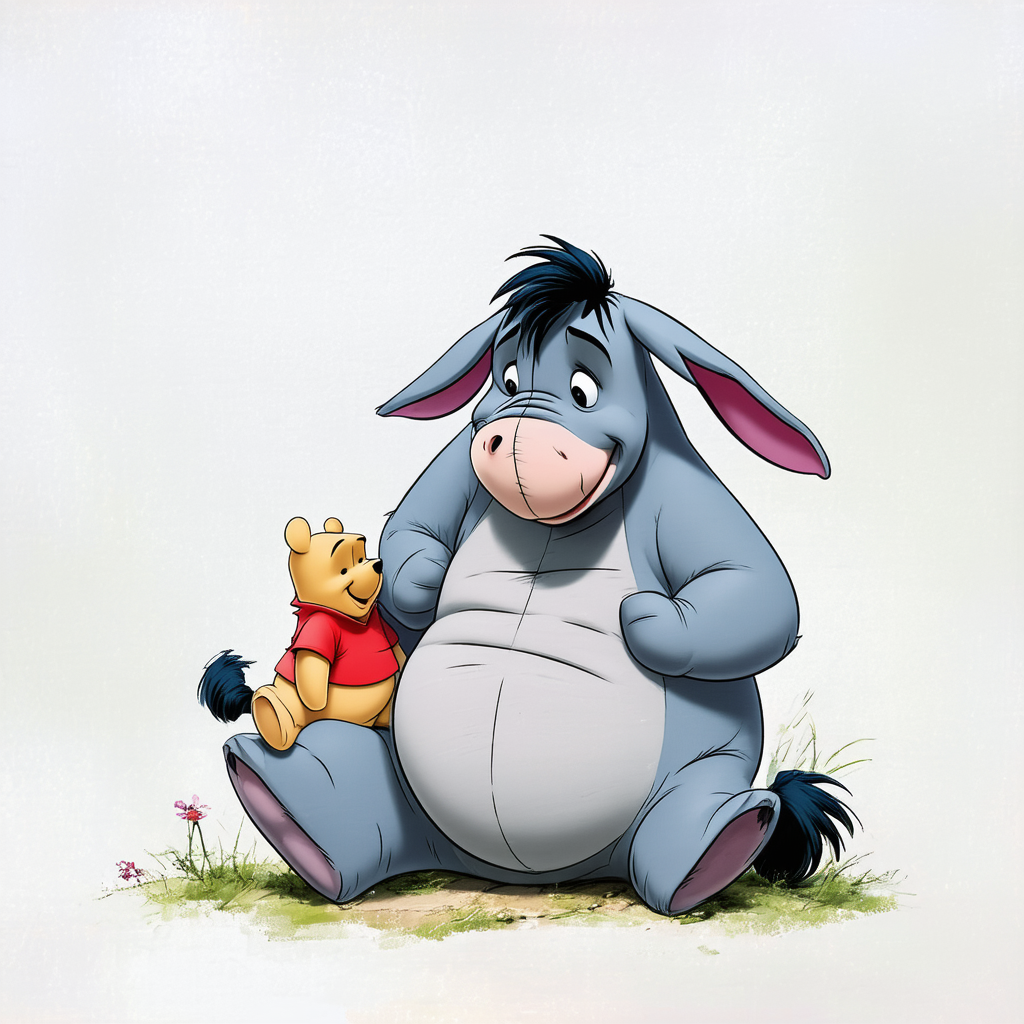 Disney Womens Plus Size T-Shirt Eeyore Just Chillin Print Winnie The Pooh