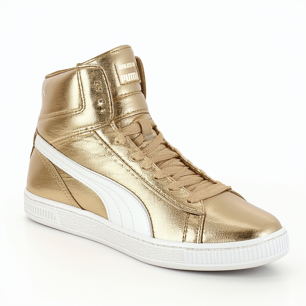 PUMA Womens Eskiva High Metallic High Sneakers Shoes Casual - Gold - Size 8 B