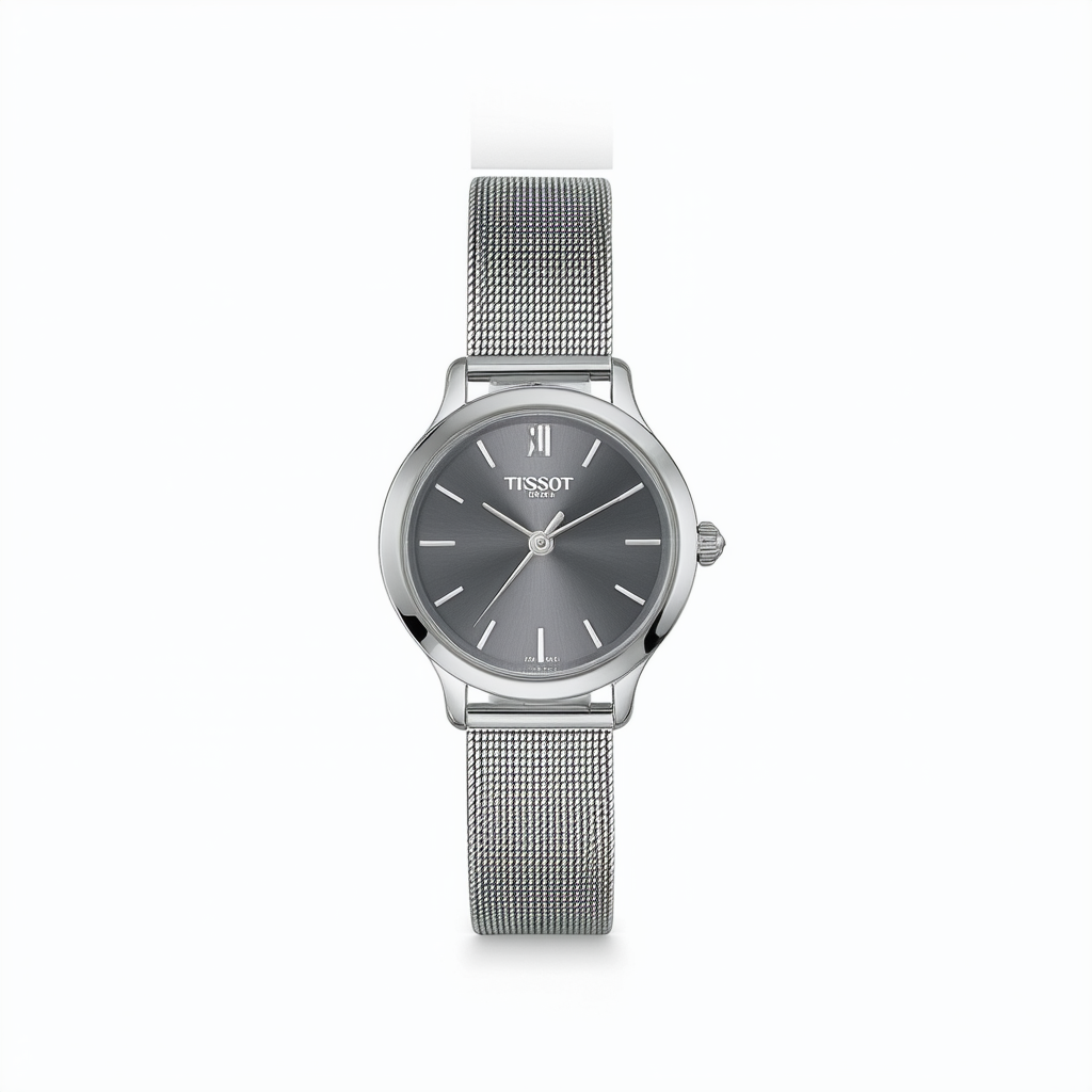 Tissot womens Flamingo Stainless Steel Dress Watch Grey T0942101105100