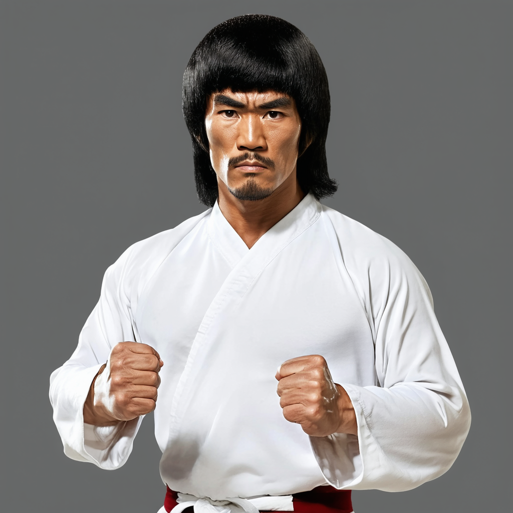 Bruce Lee Costume with Wig