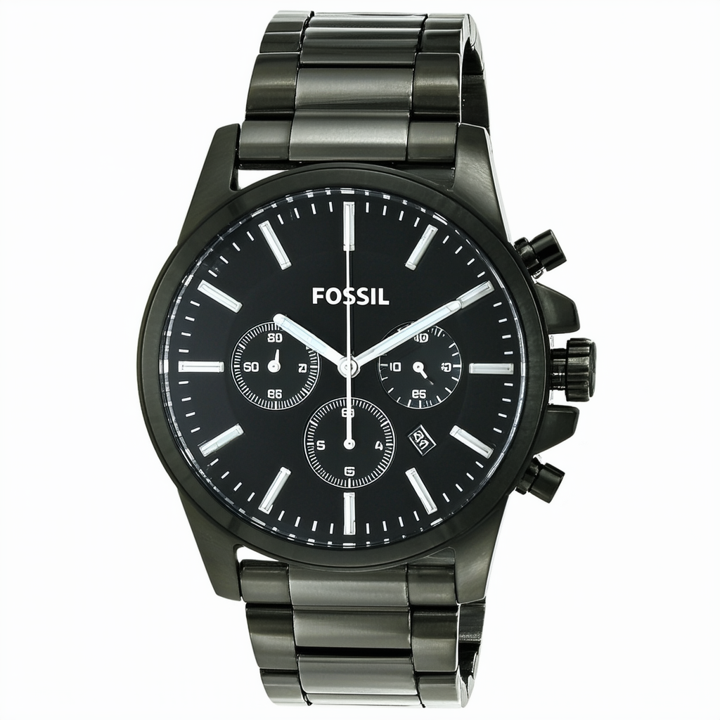 Fossil Men's FS4530 Stainless Steel Bracelet Black Analog Dial Chronograph Watch