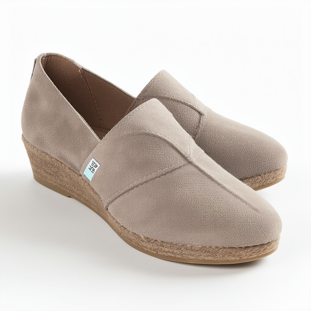 TOMS Taupe Suede Womens Wedge 10002856-TAUPE