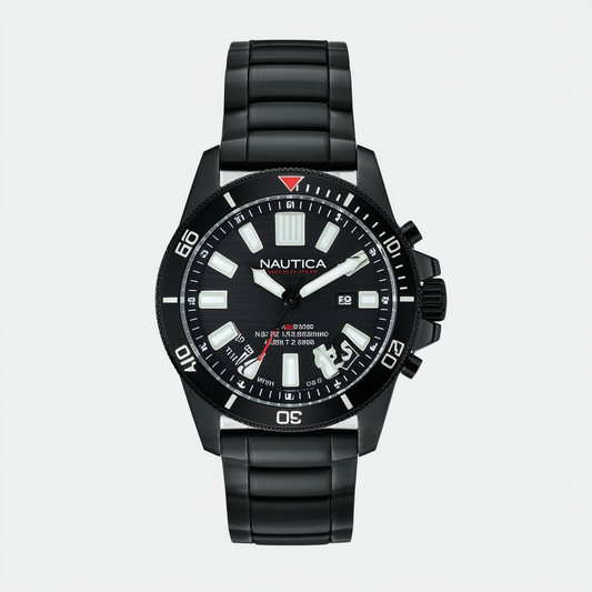 Nautica Men's N13685G NSR 200 Analog Display Quartz Black Watch