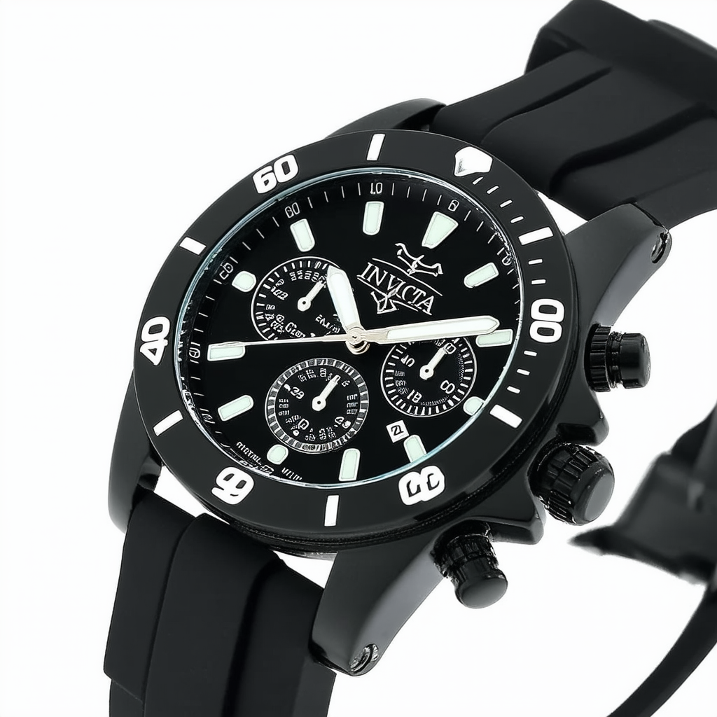 Invicta Men's 43891-007 Black Dial Black Silicone Watch