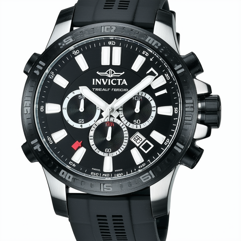 Invicta Men's S1 Rally Stainless Steel Quartz Watch with Silicone Strap, Black, 27 (Model: 29708)