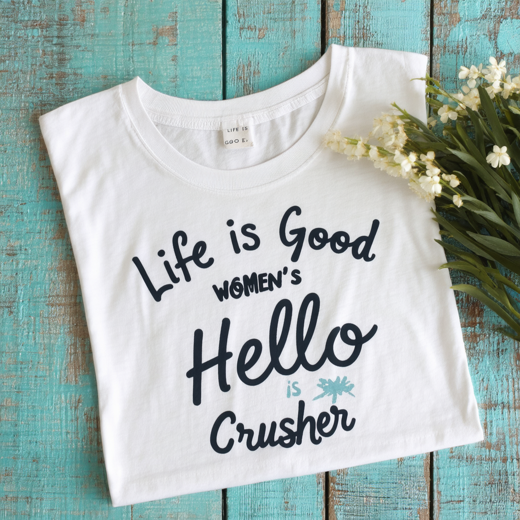 Life is Good Women's is Good Hello Flower Crusher Tee