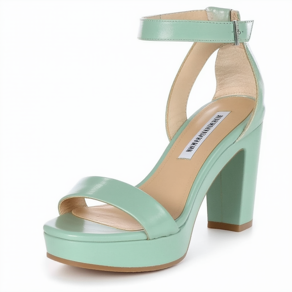Steve Madden Women's LAVII Platform Sandal, Mint Green Leather, 9 M US