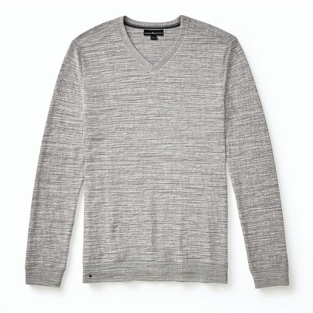 Calvin Klein Jeans Men's Heather Long-Sleeve Knit V-Neck Shirt