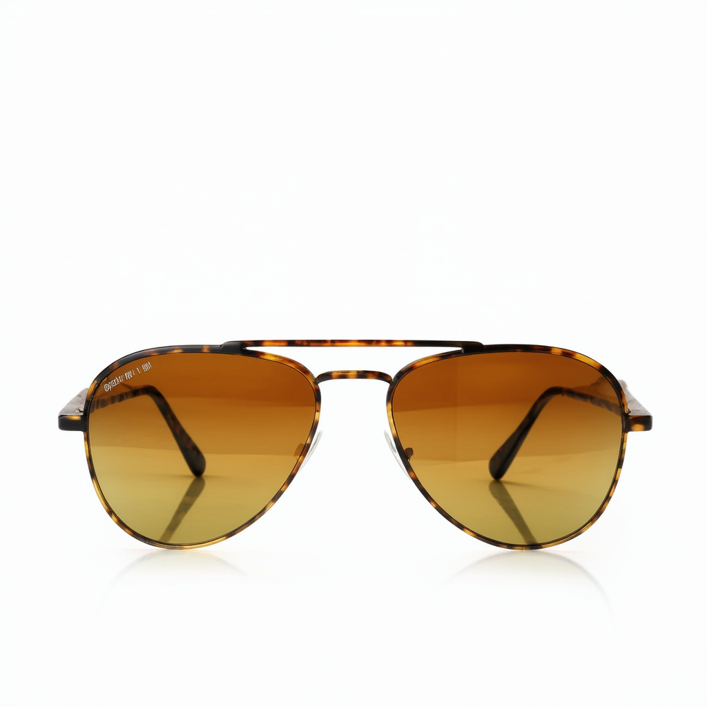 Oversize Flat Top Semi-Rimless Frame Shield Aviator Sunglasses 70mm (Tortoise/Amber)