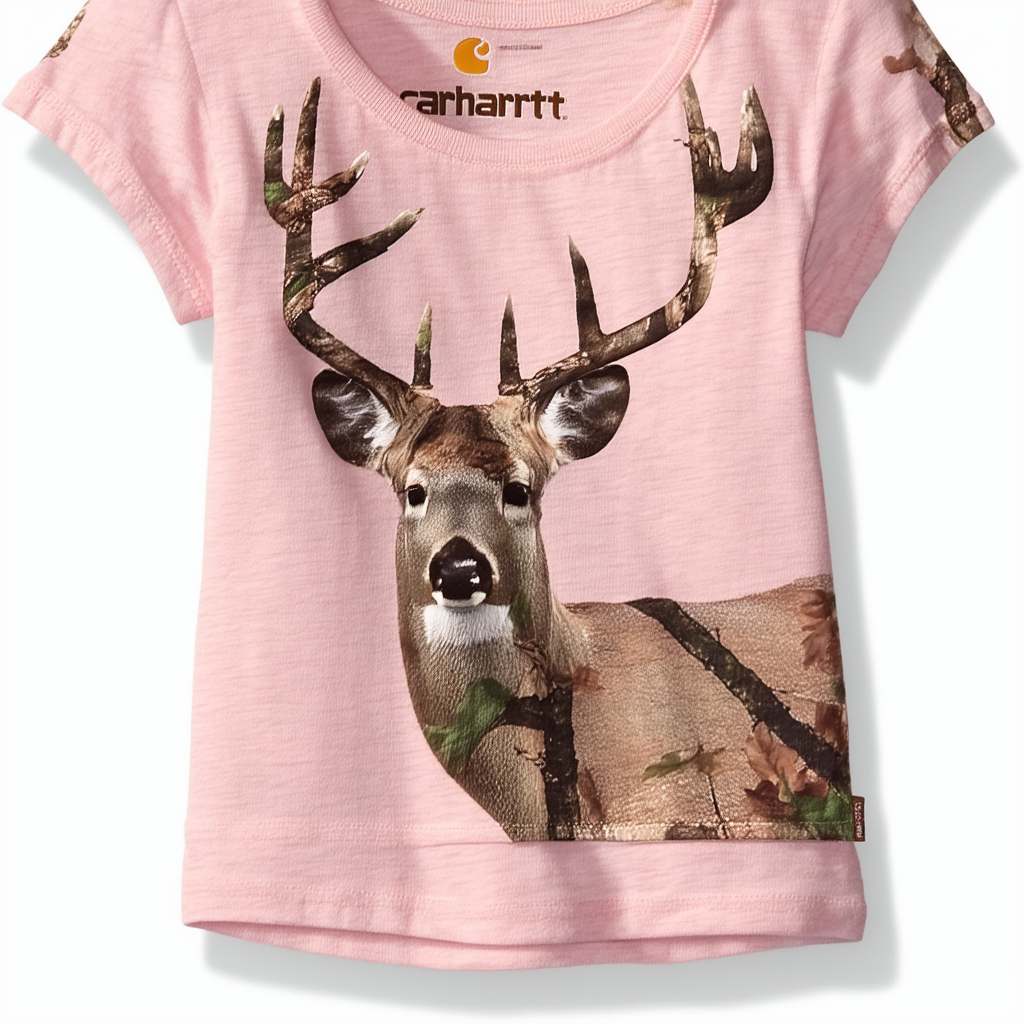 Carhartt Baby Girls' Camo Deer Tee