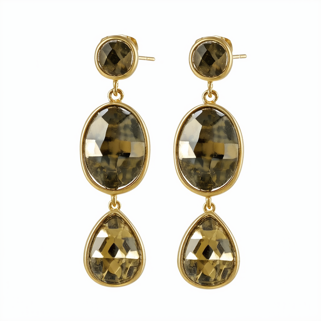 Anne Klein"Night On The Town" Gold-Tone Khaki Drop Earrings