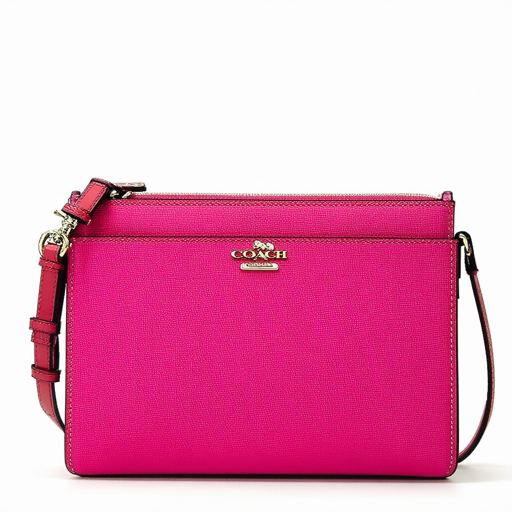Coach Getaway Signature Nylon Cross Body File Bag NWT Hot Pink 77408