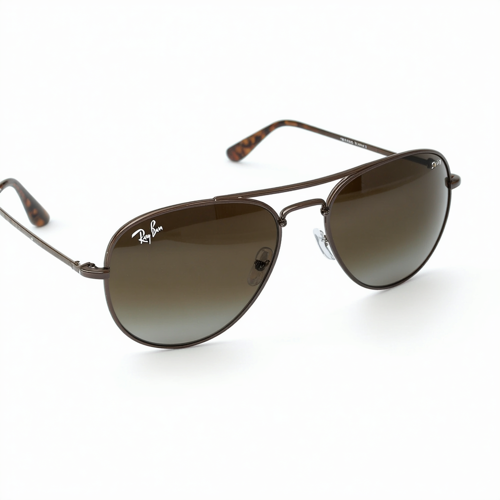 RAY BAN 3239 014/84 BROWN POLARIZED RIMLESS SUNGLASSES.