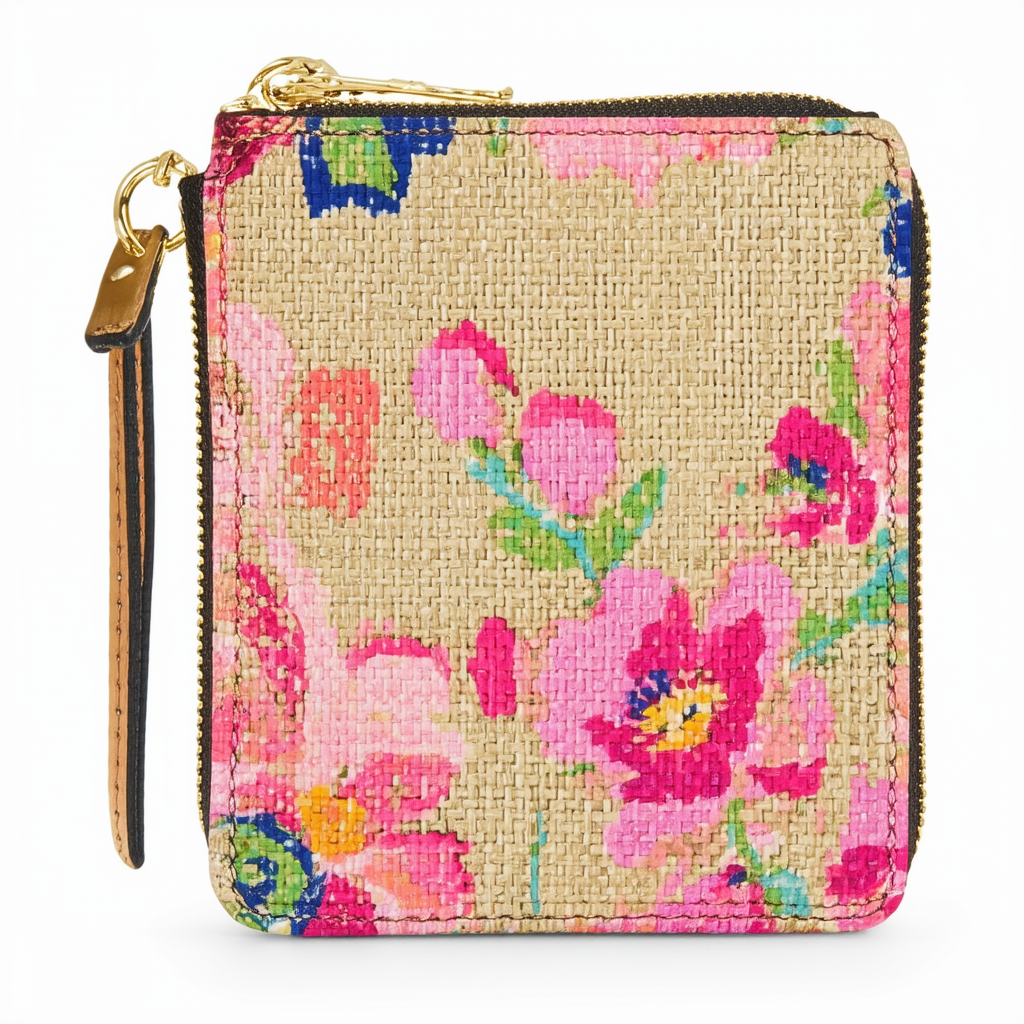 Vera Bradley Women's Straw Zip Id Case Wallet