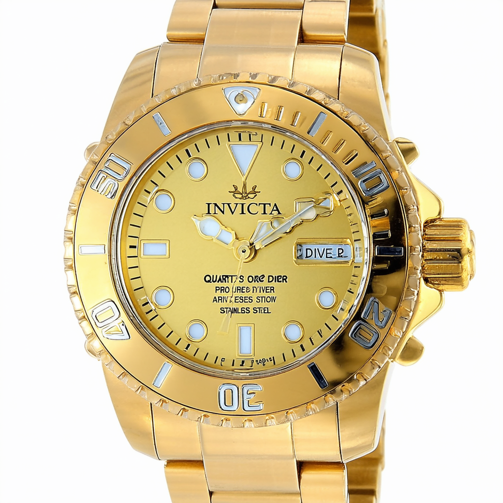 Invicta Women's 'Pro Diver' Quartz Stainless Steel Watch, Color:Gold-Toned (Model: 21908)