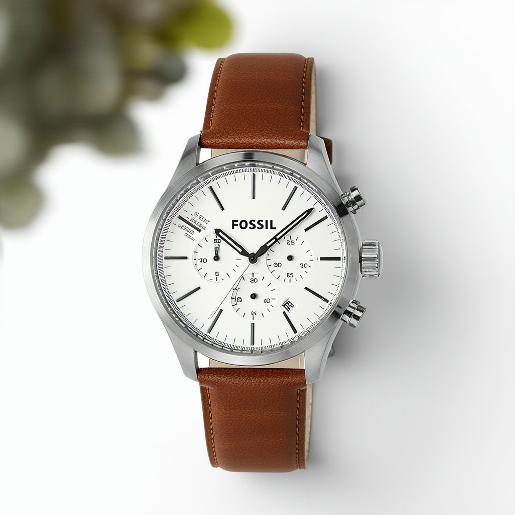 Fossil Men's CH2955 The Aeroflite Stainless Steel Watch with Brown Leather Band