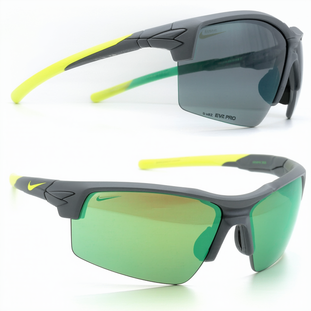 Nike EV0872-070 Golf X2 Pro Sunglasses (One Size), Matte Bomber Grey/Volt, Max Outdoor Lens