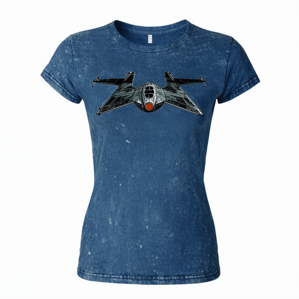 STAR WARS Blue Falcon Women's Mineral Wash Short Sleeve Crop Tee