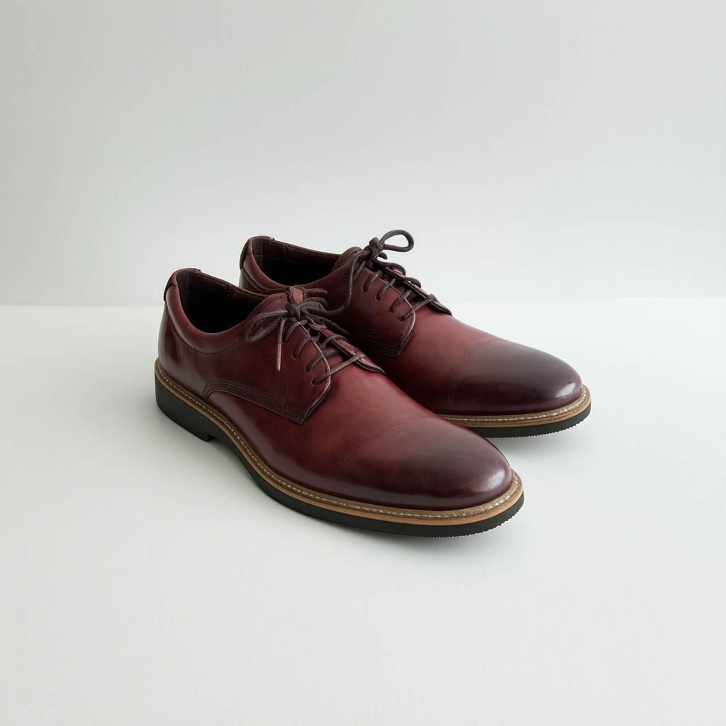 Clarks Mens UN Tailor Tie Oxford Shoes, Oxblood Leather, Wide Width, Size 13