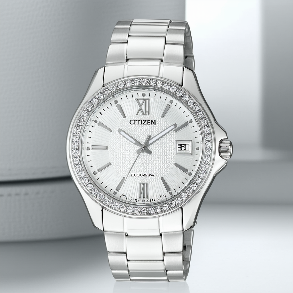 Drive From Citizen Eco-Drive Women's Crystal Accented Watch with Date, FE6060-51A