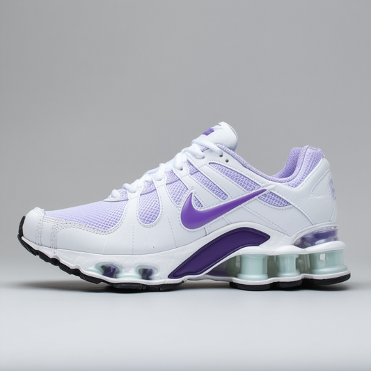 Nike Womens Shox NZ Running Shoes White/Lilac/Violet 636088-114 Size 6.5