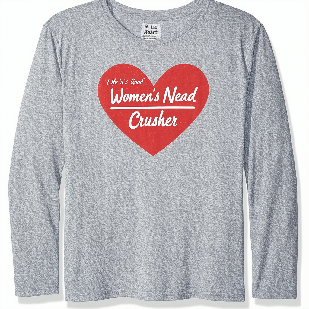 Life is Good Women's Need Heart Crusher Tee, X-Large, Heather Gray
