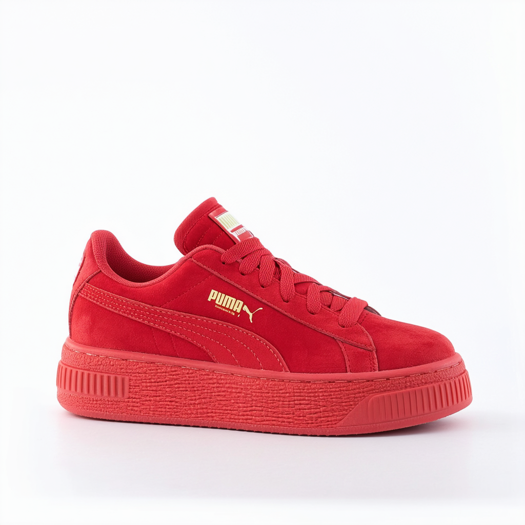 PUMA 364847-01 Women Basket Platform WVN RED