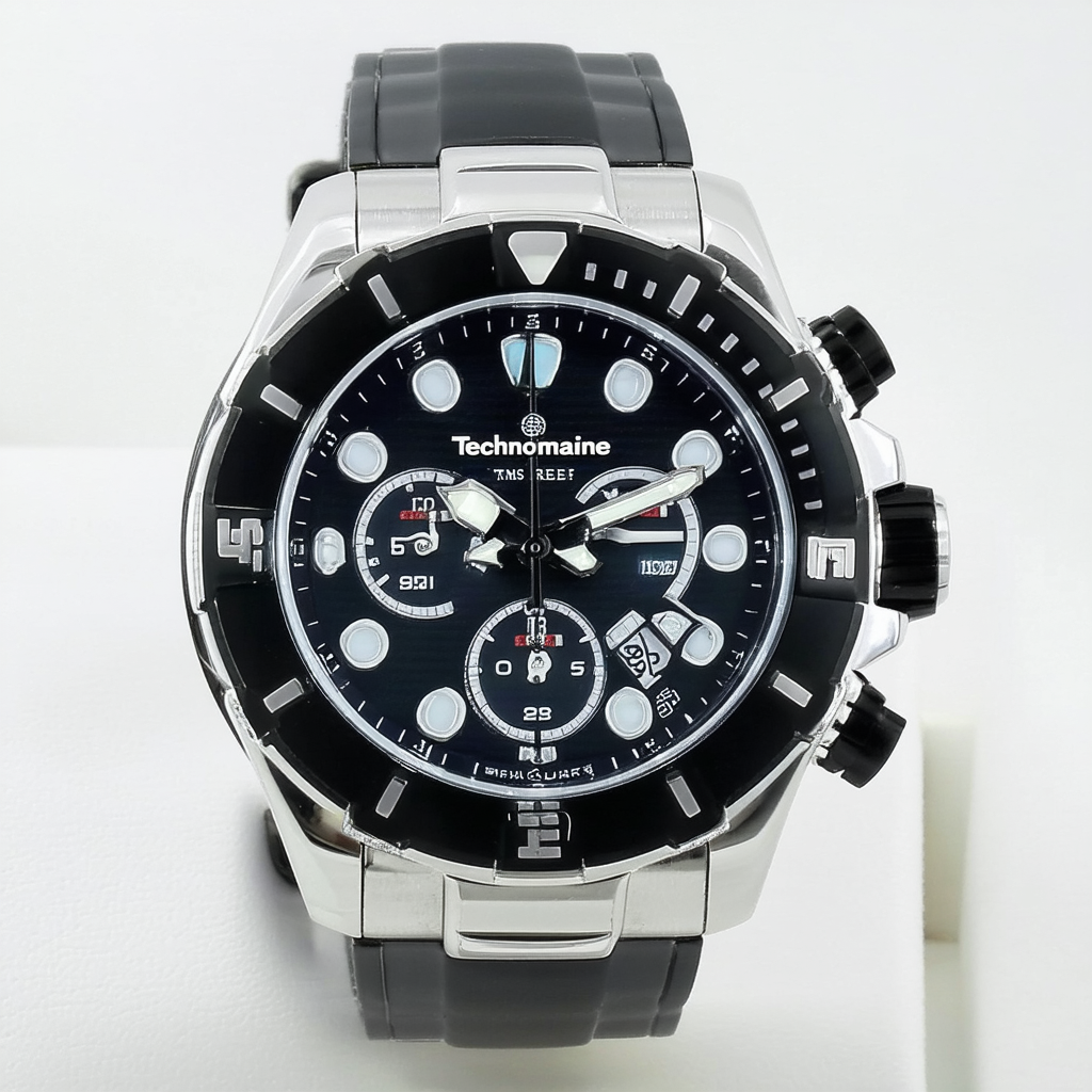 Technomarine Men's TM-515016 Black Reef Analog Display Quartz Black Watch