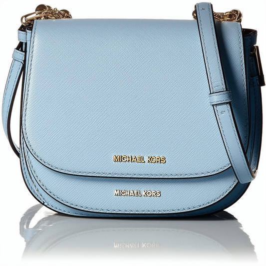 MICHAEL Michael Kors Women's Bedford Flap Cross Body Bag, Pale Blue, One Size