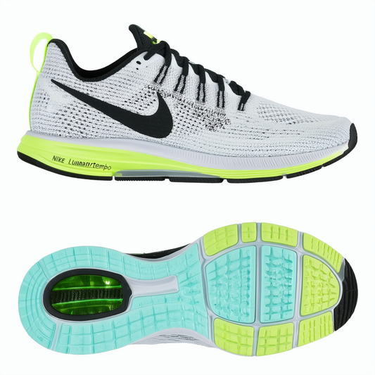 Nike Womens Wmns Lunartempo, WHITE/BLACK-VOLT-LIGHT AQUA, 7.5 US