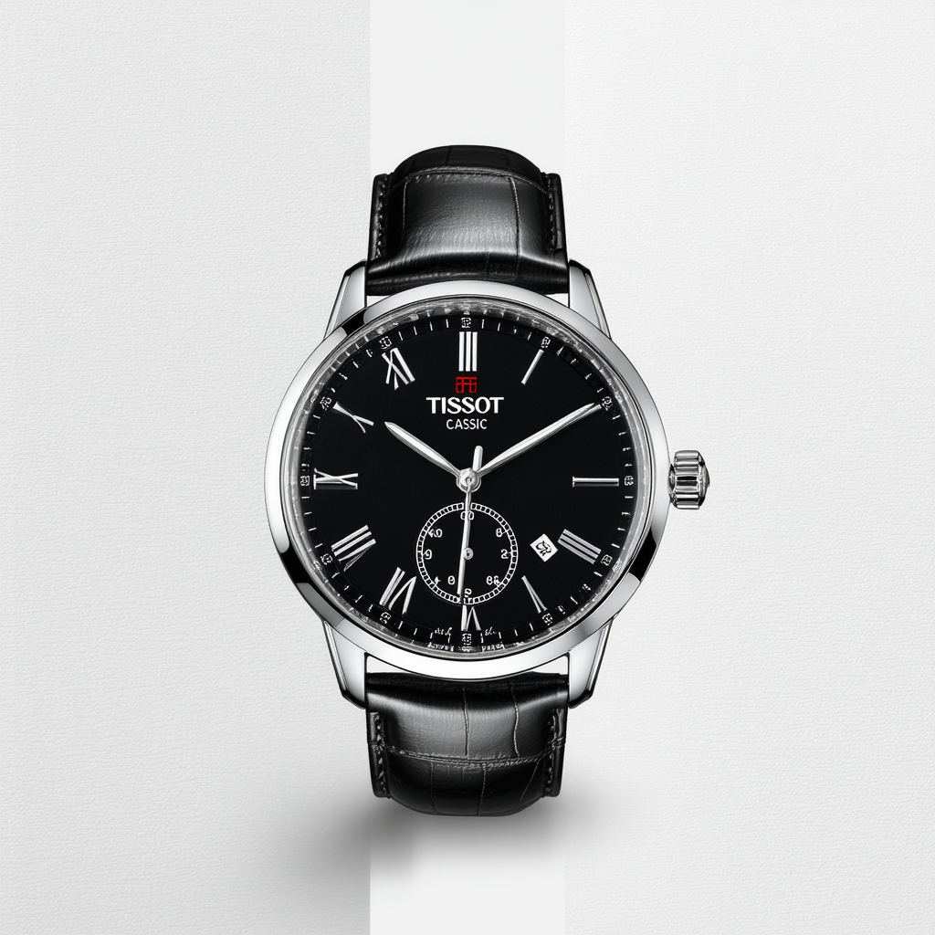 Tissot Men's T0854071601300 T Classic Carson Analog Display Swiss Automatic Black Watch