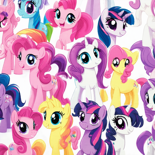 My Little Pony Retro Classic Ponies Unisex Adult Front Only Sublimated T Shirt for Men and Women