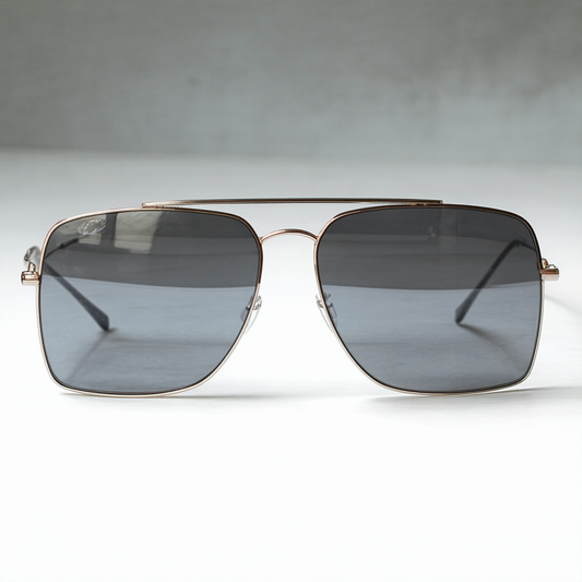 Modern Brow Bar Color Mirror Lens Oversize Square Aviator Sunglasses 59mm