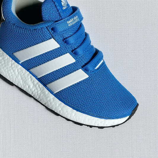adidas Originals Kids Baby Boy's Swift Run INF (Toddler) Blue/Silver/Black 8 Toddler