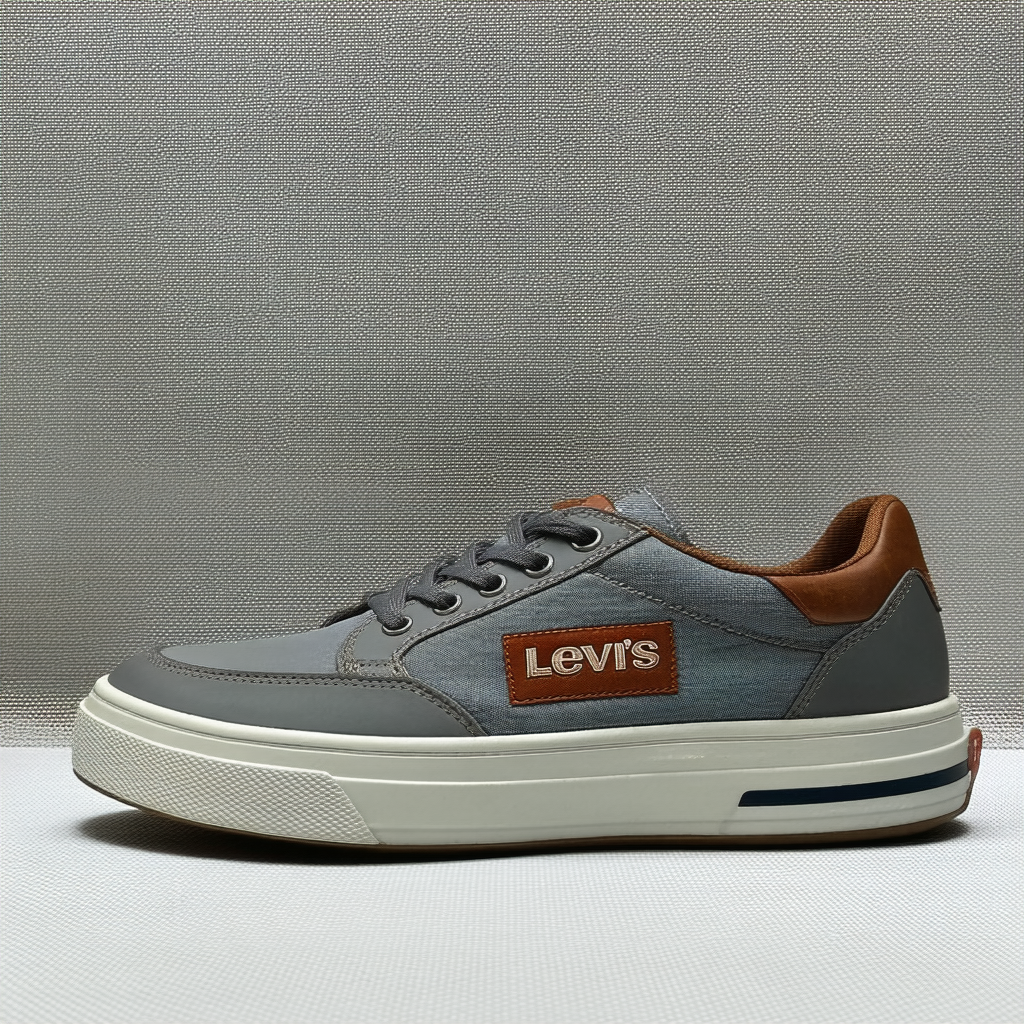 Levi's Mens Turner Chm Casual Fashion Sneaker Shoe, Grey/Tan, 10.5 M