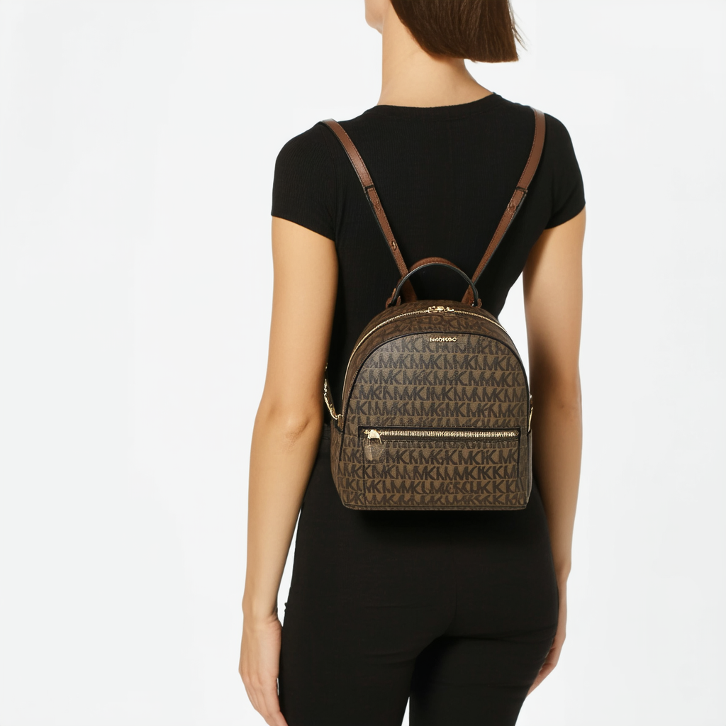 Michael Kors Valerie Medium Logo Backpack (Brown Acorn)