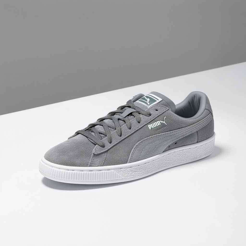 Puma Classic+ LFS Men Round Toe Suede Gray Sneakers