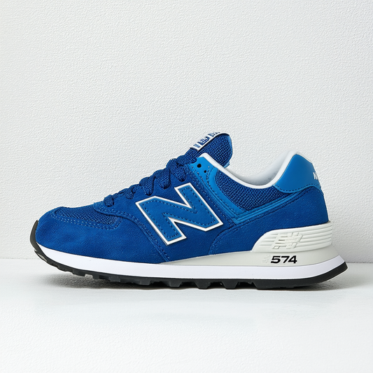 New Balance 574 Blue Suede Trainers