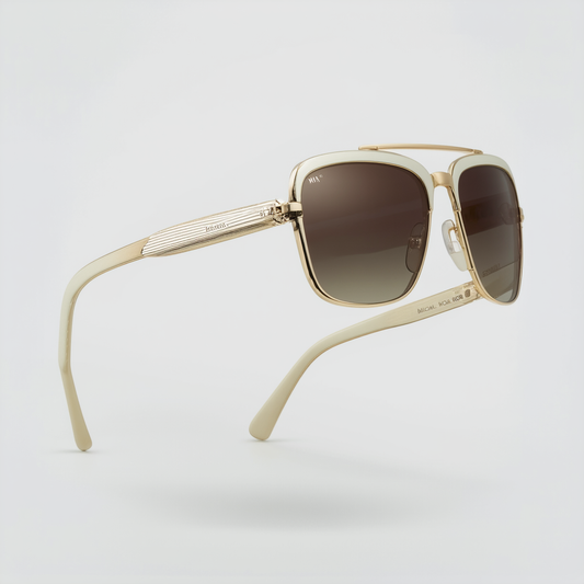 Michael Kors MK1024-11927P Sunglasses LAI PALE GOLD/WHITE w/LIQUID GOLD 58mm