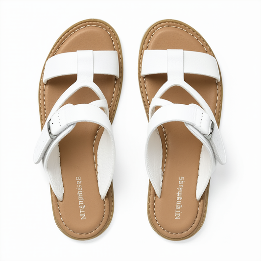 Naturalizer Women's Scout Flat Sandals, White, 9