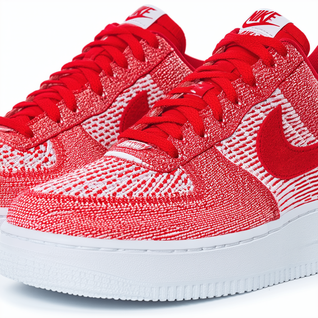Nike Mens AF1 Ultra Flyknit Low University Red/White Fabric