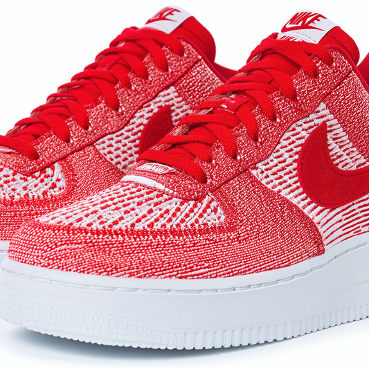 Nike Mens AF1 Ultra Flyknit Low University Red/White Fabric