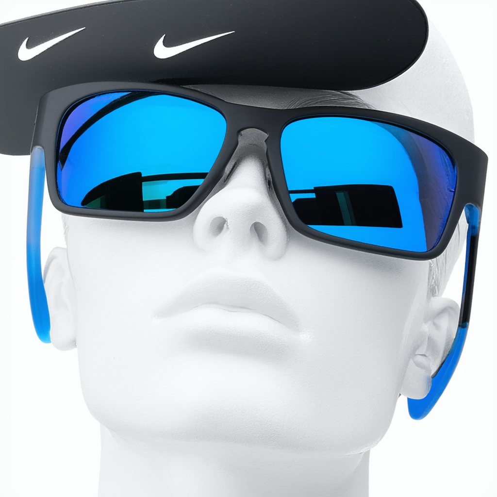 Nike Flip Rectangular Sunglasses, Game Royal (Blue), 53 mm